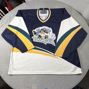 Bauer Vtg Y2k Pensacola Ice Pilots Jersey Mens 2x Defunct ECHL Minor Hockey